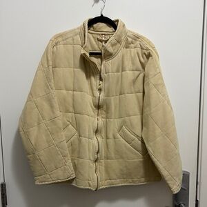 Free People Quilted Jacket in Light Beige/Cream